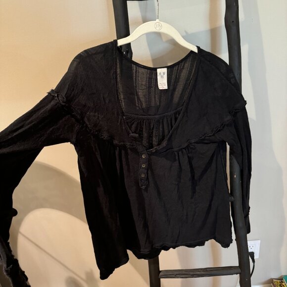 Free People Long Sleeve Quarter Button Up Shirt - Picture 4 of 4